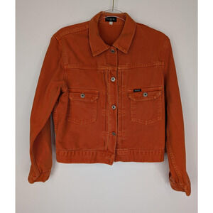 Vintage Guess Jeans Jacket Womens XL Button Front Made USA Denim Trucker 90s Y2K